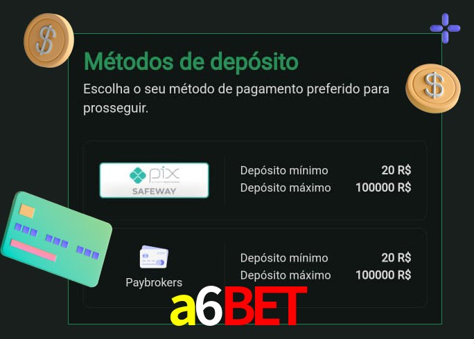 O cassino a6bet oferece uma grande variedade de métodos de pagamento